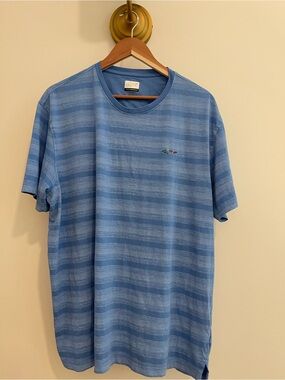 Greg Norman Collection Light Blue Striped Short Sleeve Tee
